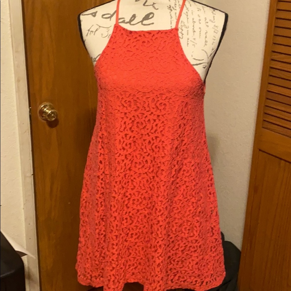 peachy pink royal lace sundress